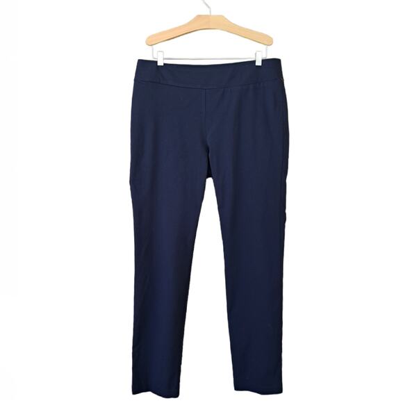 J. McLaughlin Masie Slim tapered Leg Stretch Pull-On Pants Size 12 Navy Blue - Picture 3 of 8